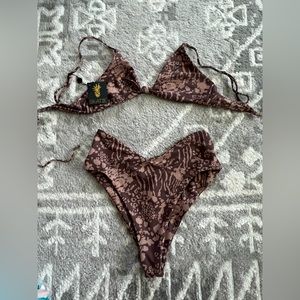 SKATIE  brown two piece bikini NWT